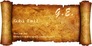 Gubi Emil névjegykártya
